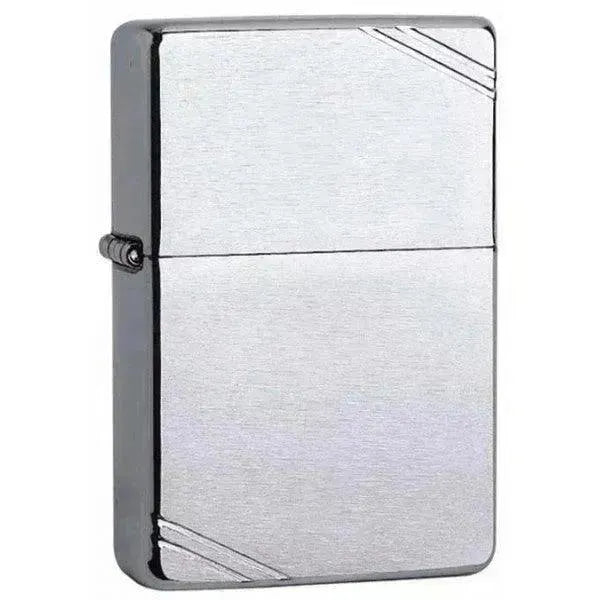 Zippo - Vintage 1937 Børstet Stål med Riller - Game-On.no