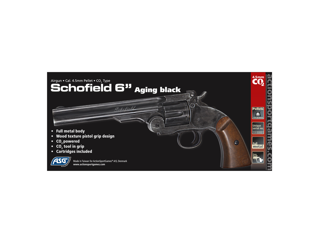 Schofield No.3 revolver - 4,5 mm-es pellet - öregedő fekete