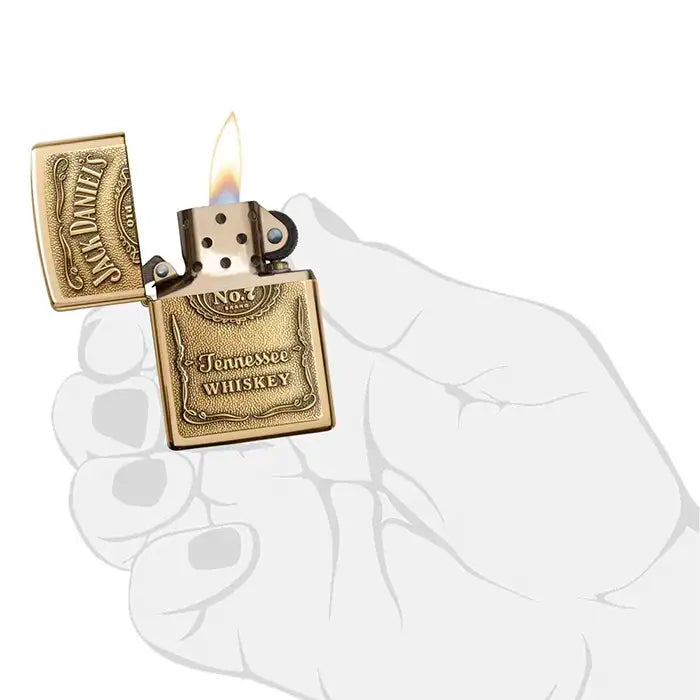Zippo öngyújtó - Jack Daniels logó - sárgaréz színű öngyújtó