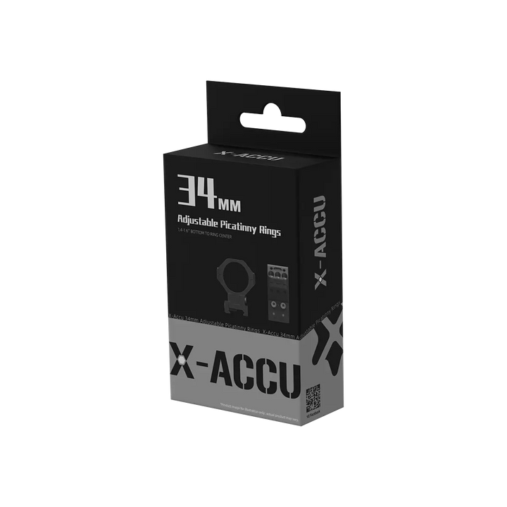 Vector Optics X-ACCU Ø34 Justerbare Montasjeringer 21mm - Sort - emballasje