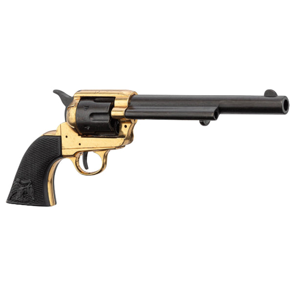 Az 1873-as Peacemaker 7.5 Revolver másolata - fekete/arany
