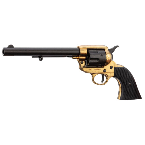 Az 1873-as Peacemaker 7.5 Revolver másolata - fekete/arany