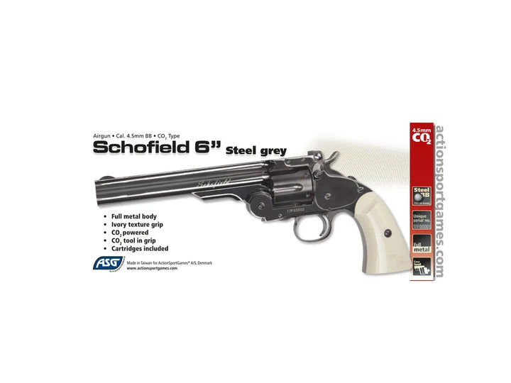 Schofield sz. 3 revolver - Full Metal - 4,5 mm BB - Elefántcsont nikkel