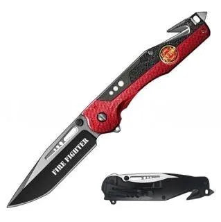 SE - Heavy Duty Rescue Knife - Fekete-piros összecsukható kés