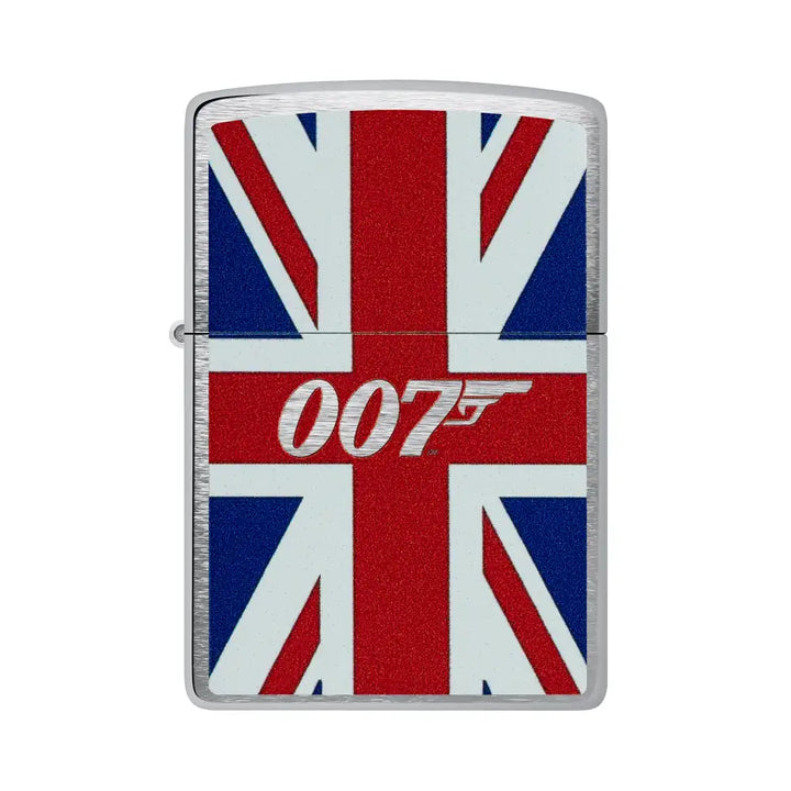 Zippo - James Bond Union Jack Motiv - Brushed Chrome Lighter