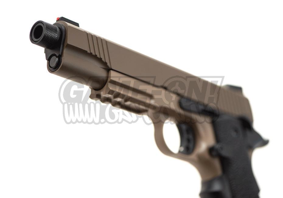 AA - 1911 Extended Gassdrevet Softgun Pistol - Desert - gameon.eu