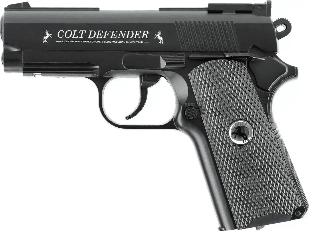 Colt Defender 4.5 mm Co2 Luftpistol Sort – Fullmetall og 16 skudds magasin - Game-On.no