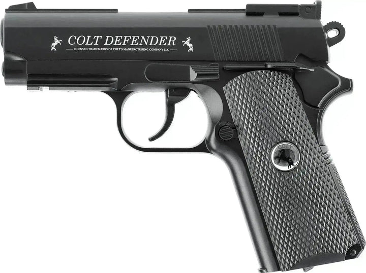 Colt Defender 4.5 mm Co2 Luftpistol Sort – Fullmetall og 16 skudds magasin - Game-On.no