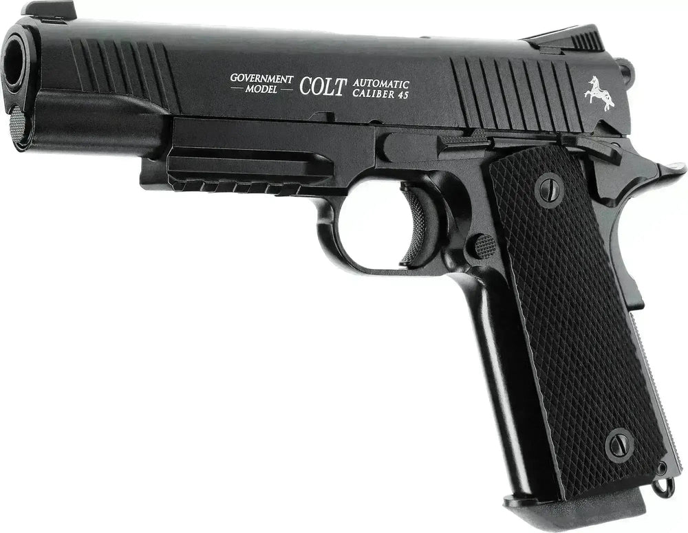 Colt M45 CQBP CO₂ Luftpistol Sort 4.5mm – Blowback og fullmetall - Game-On.no
