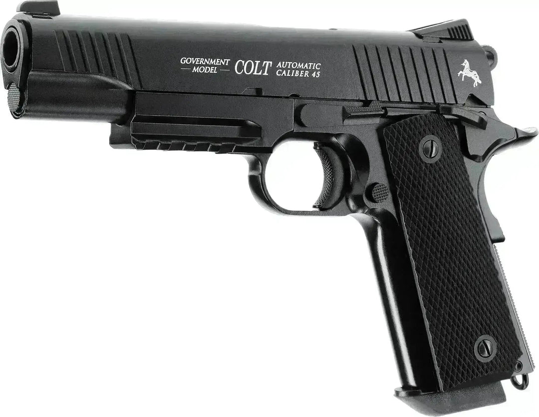 Colt M45 CQBP CO₂ Luftpistol Sort 4.5mm – Blowback og fullmetall - Game-On.no