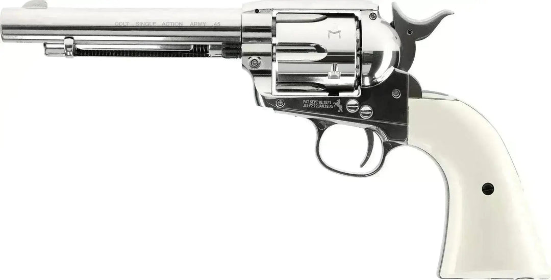 Colt Peacemaker SAA .45 - Nickel - 4.5mm Pellets Luftpistol - Game-On.no