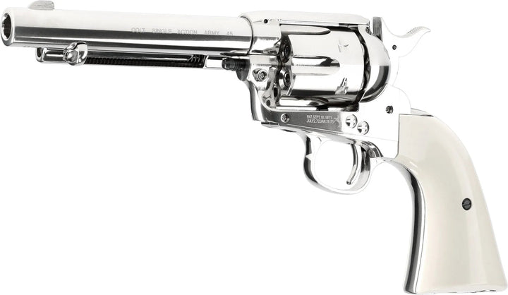 Colt Peacemaker SAA .45 - Nickel - 4.5mm Pellets Luftpistol - gameon.eu