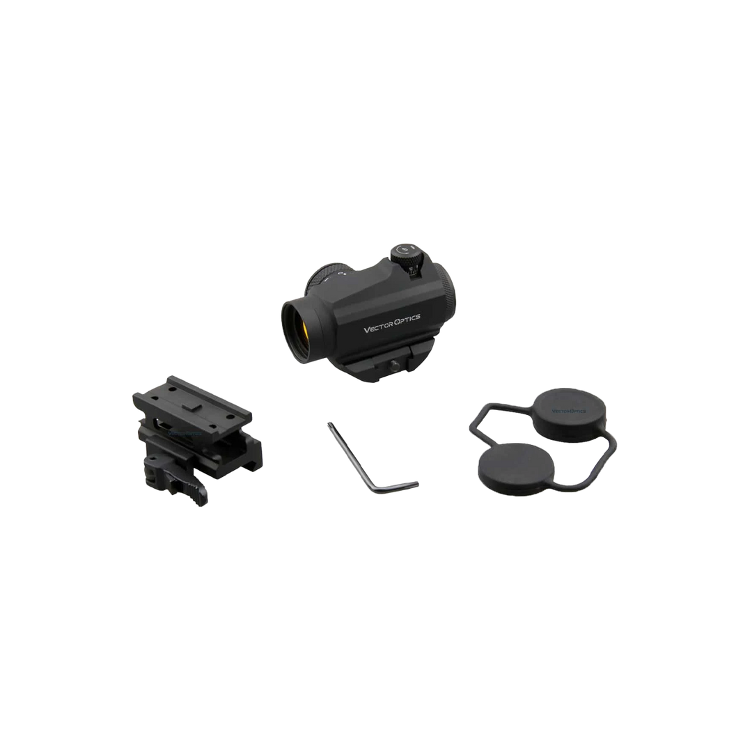 Vector Optics Maverick 1x22 GenII - Sort - innhold i pakken