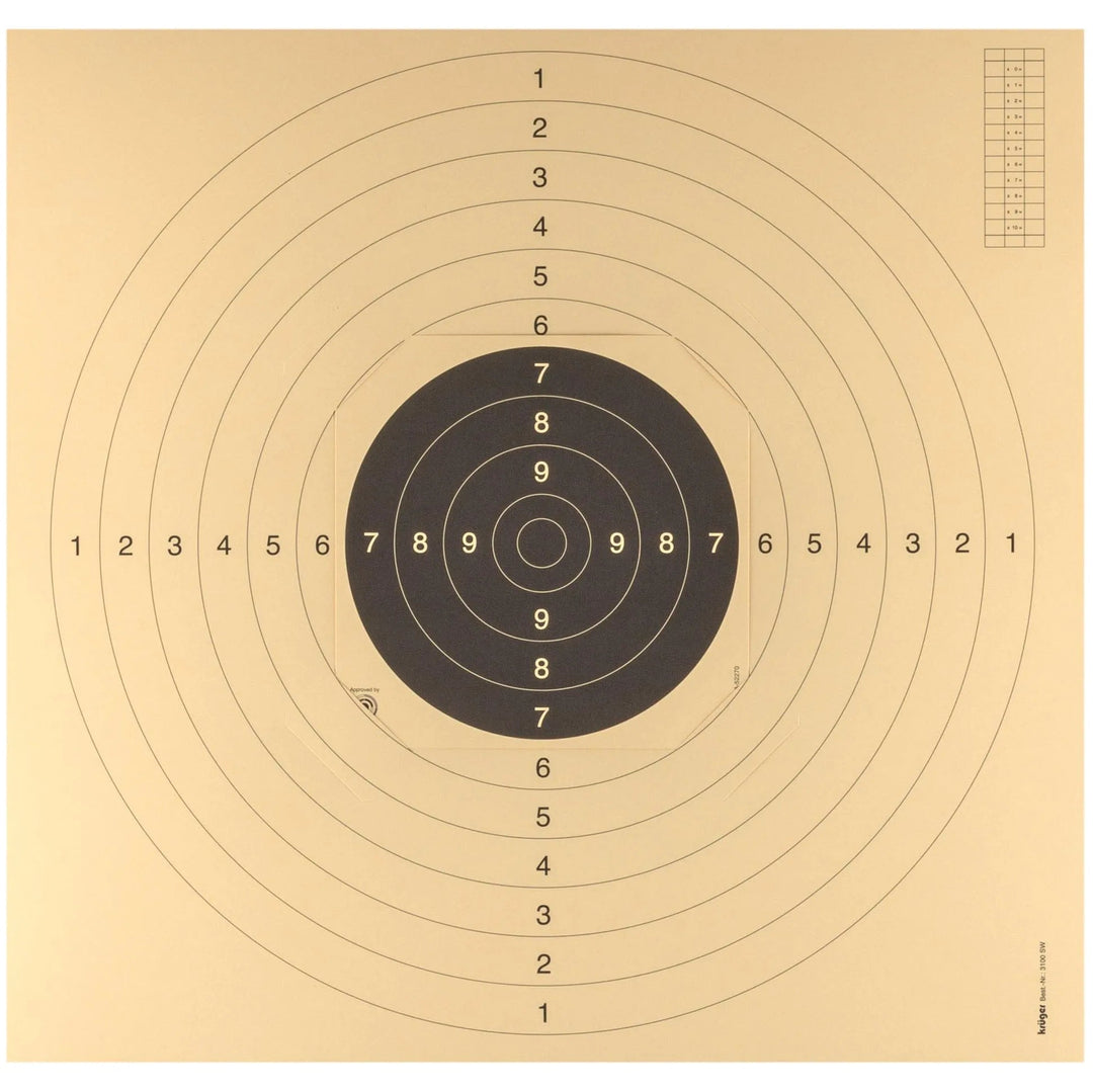 FFT og ISSF Godkjente Pistol Blinker - 55cm x 53cm - 100stk - Game-On.no