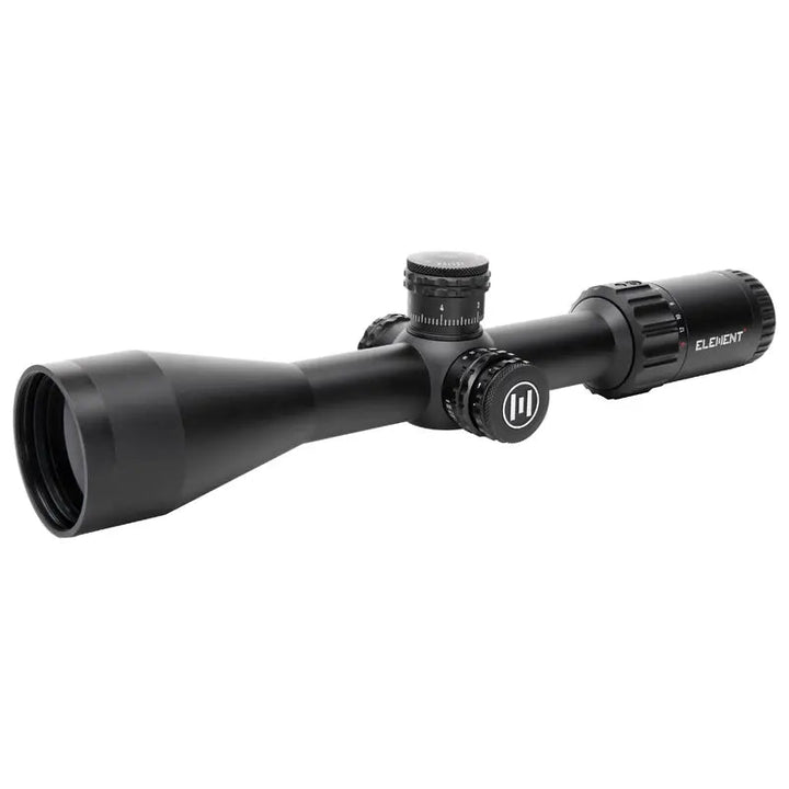 Element Optics Helix HDLR 2-16x50 kikkertsikte, skrått forfra mot objektivet