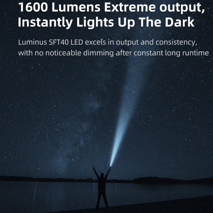 Klarus - XT12GT Pro - Solid IPX8 Taktisk Lommelykt - 1600 Lumen - Game-On.no