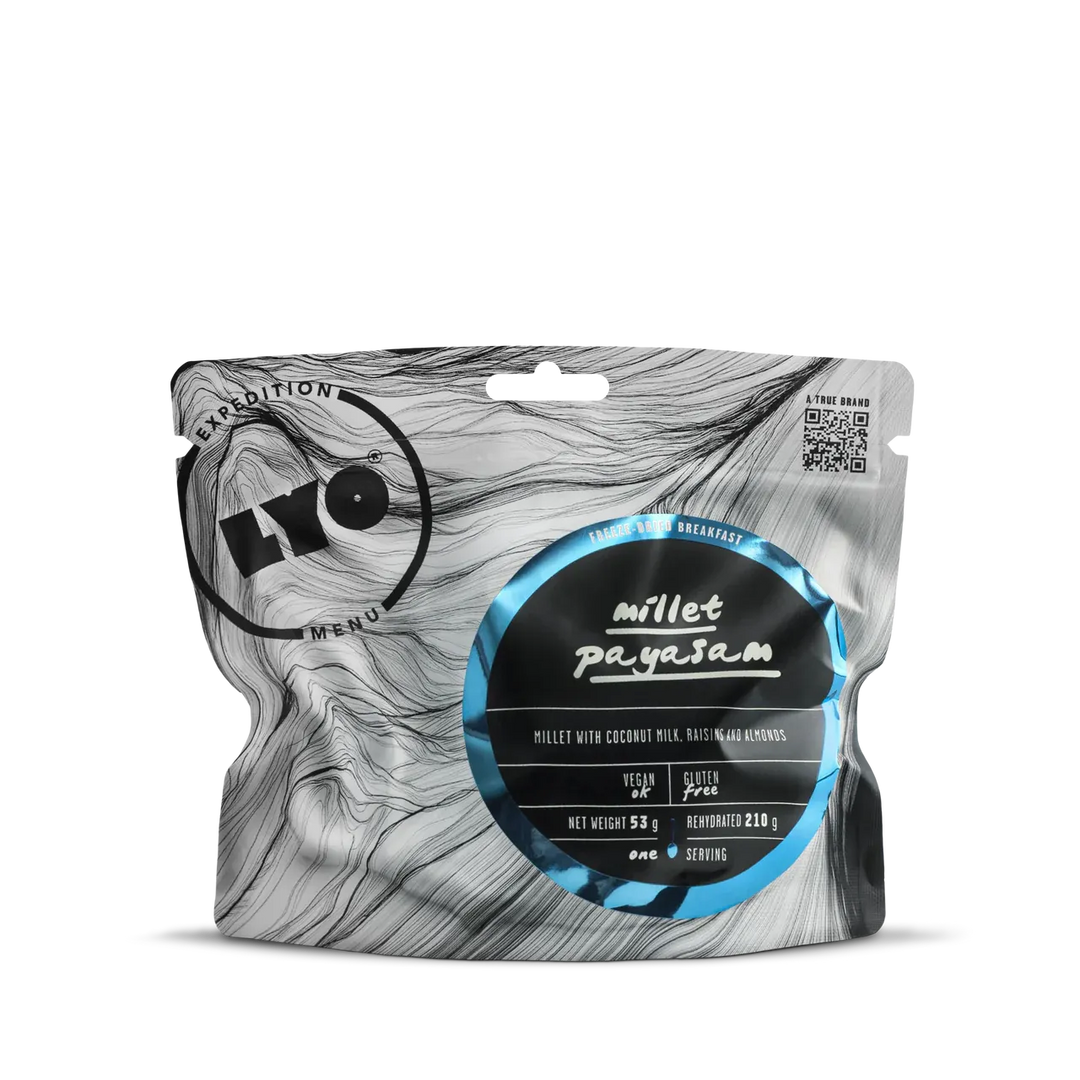 LYOFOOD Millet Payasam – Indisk grøt med kokosmelk, rosiner og mandler - Game-On.no