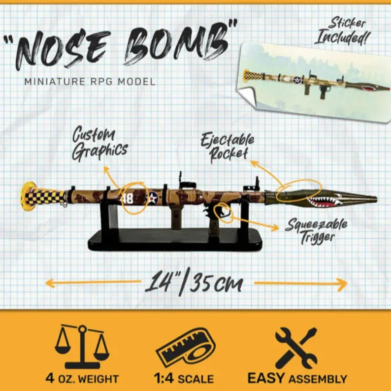 Mini "Nosebomb" RPG Granatkaster - Replika Modell - Limited Edition - Game-On.no