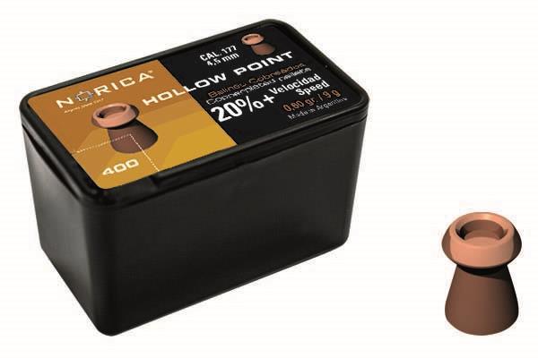 Norica Hollow Point Copper Coated 4.5mm Pellets - 400stk - Game-On.no