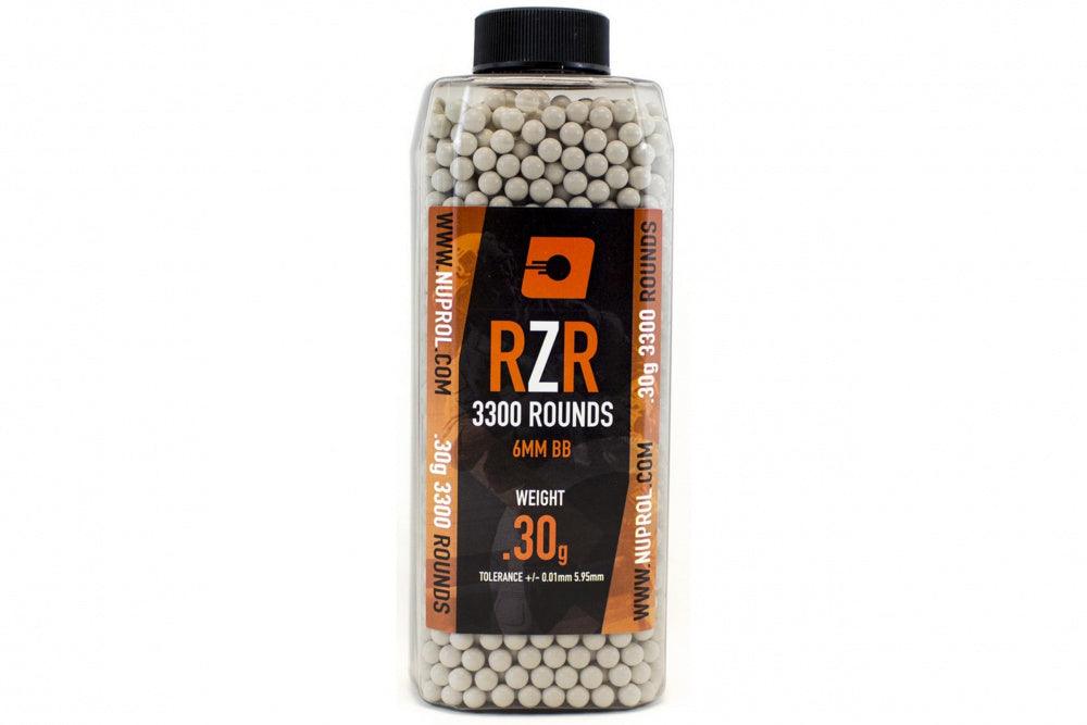 Nuprol RZR 0.30g Softgunkuler - 3300stk - Hvite - gameon.eu