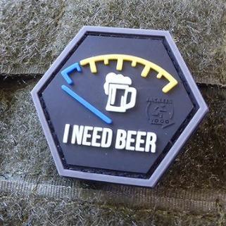 Patch - I Need Beer Rubber - Blå - gameon.eu