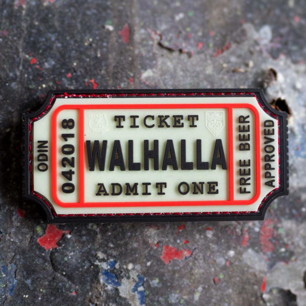 Patch - Large Walhalla Ticket Rubber - Selvlysende - gameon.eu