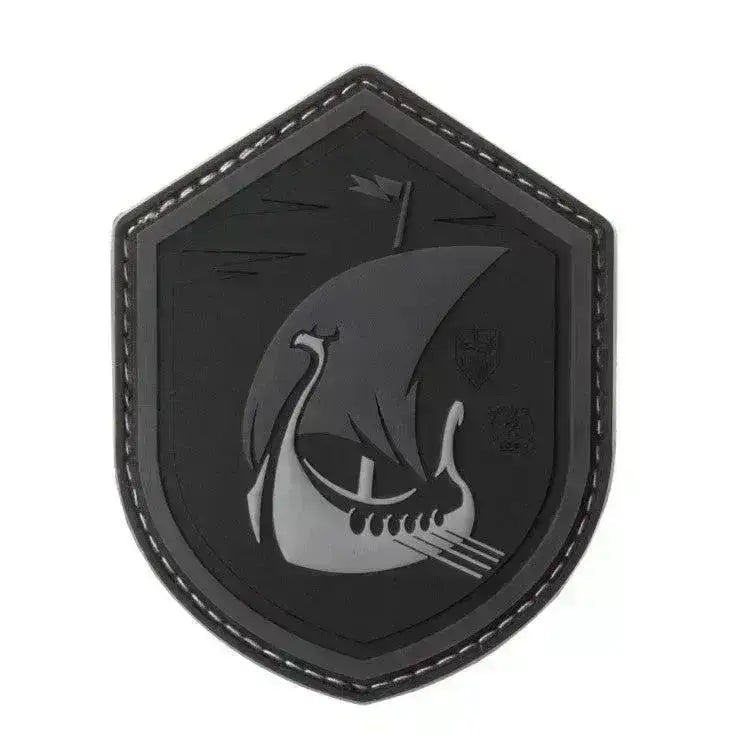 Patch - Vikingskip - Svart Drageskip - Game-On.no