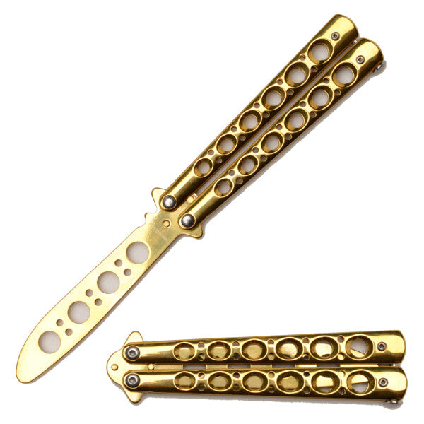 Snake Eye PK-1408 butterfly kniv treningskniv gull