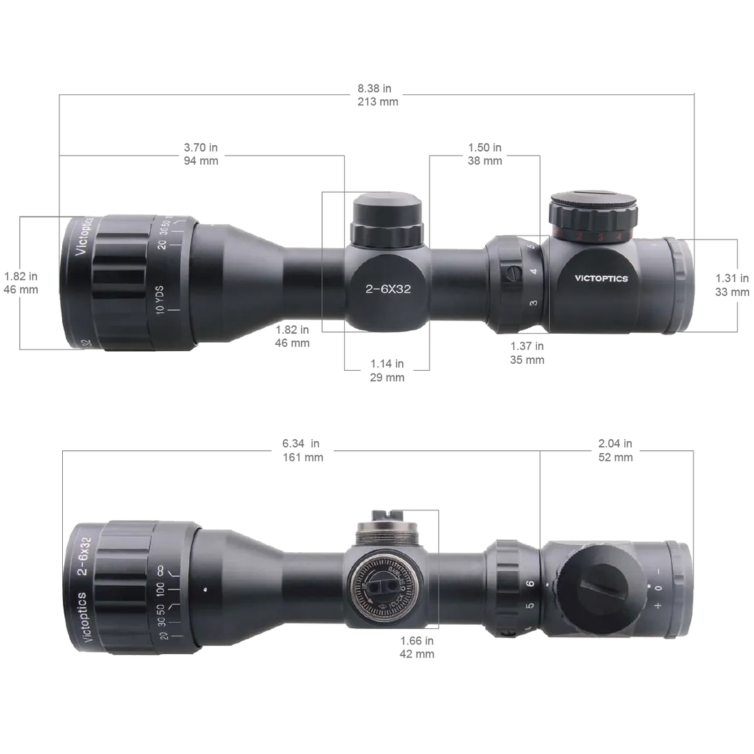 A3 távcső - 2-6X32AOE világító távcső - 21 mm