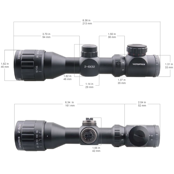 A3 távcső - 2-6X32AOE világító távcső - 21 mm