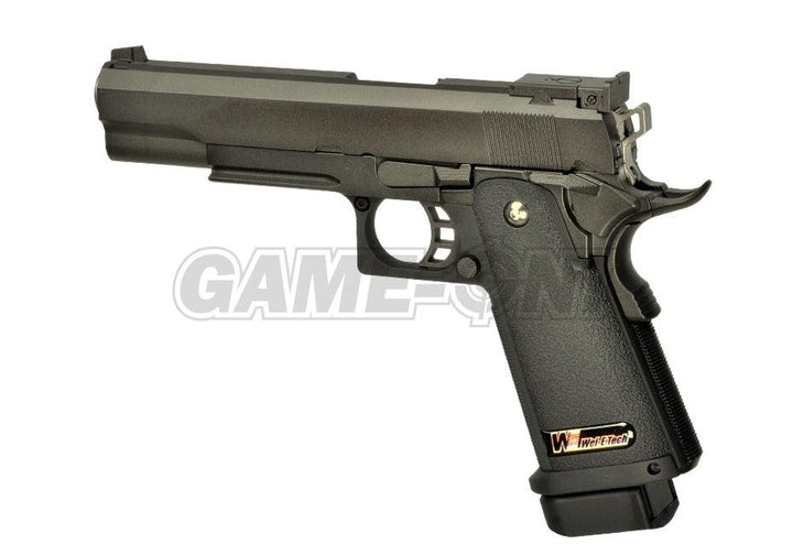 WE - Hi-Capa 5.1 Softgunpistol med Blowback - Full Metall Svart - gameon.eu