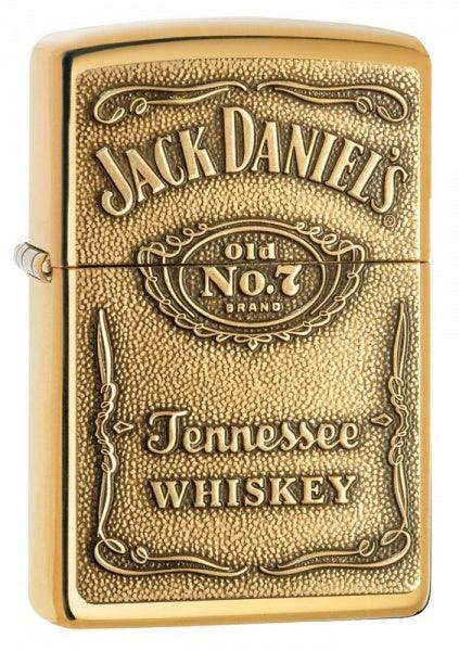 Zippo - Jack Daniels Logo - Messingfarget Lighter - Game-On.no