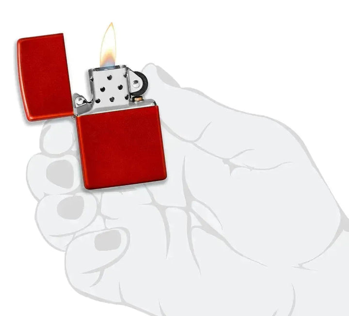 Zippo - Klassisk Metall Rød - Game-On.no