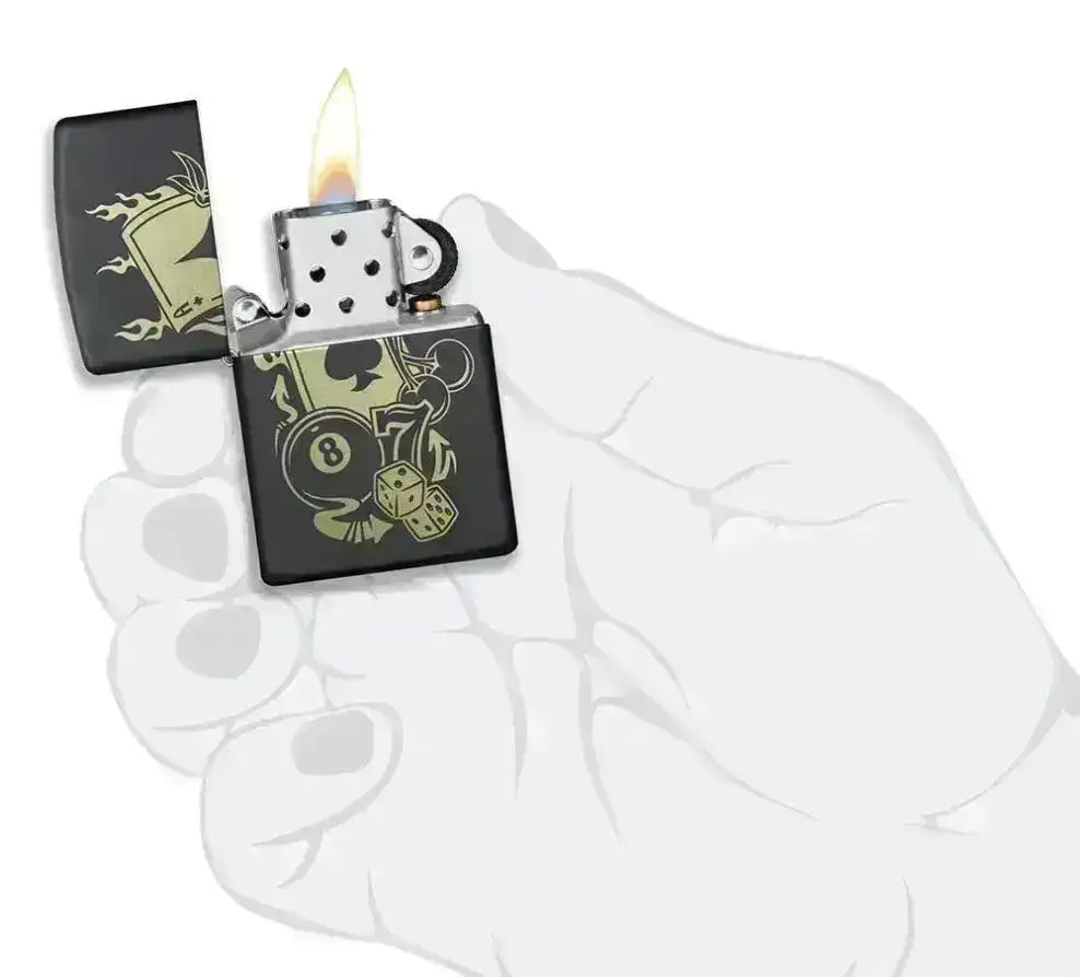 Zippo Lighter - Gambling Motiv - Game-On.no