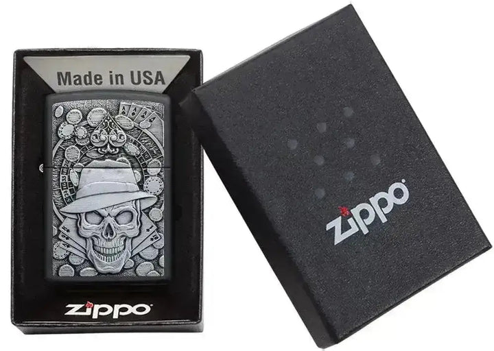 Zippo Lighter - Gambling Skull - Game-On.no