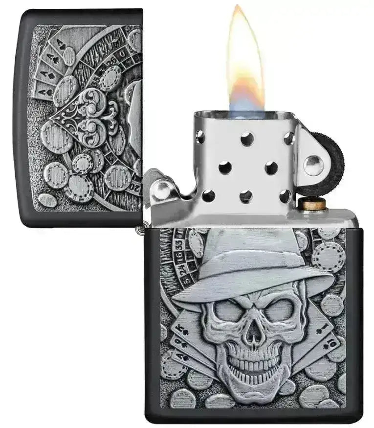 Zippo Lighter - Gambling Skull - Game-On.no