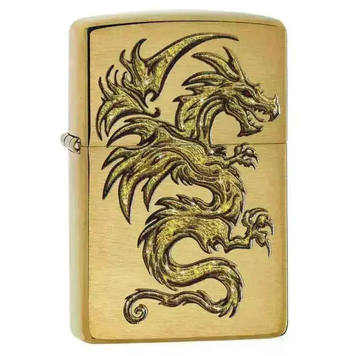 Zippo Lighter - Gull Drage Motiv - Game-On.no