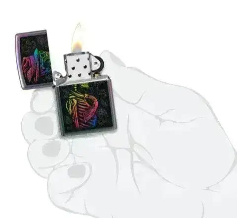 Zippo Lighter - Iridescent Skeleton Design - Game-On.no