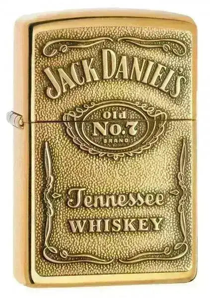 Zippo Lighter - Jack Daniels Logo - Messingfarget Lighter - Game-On.no