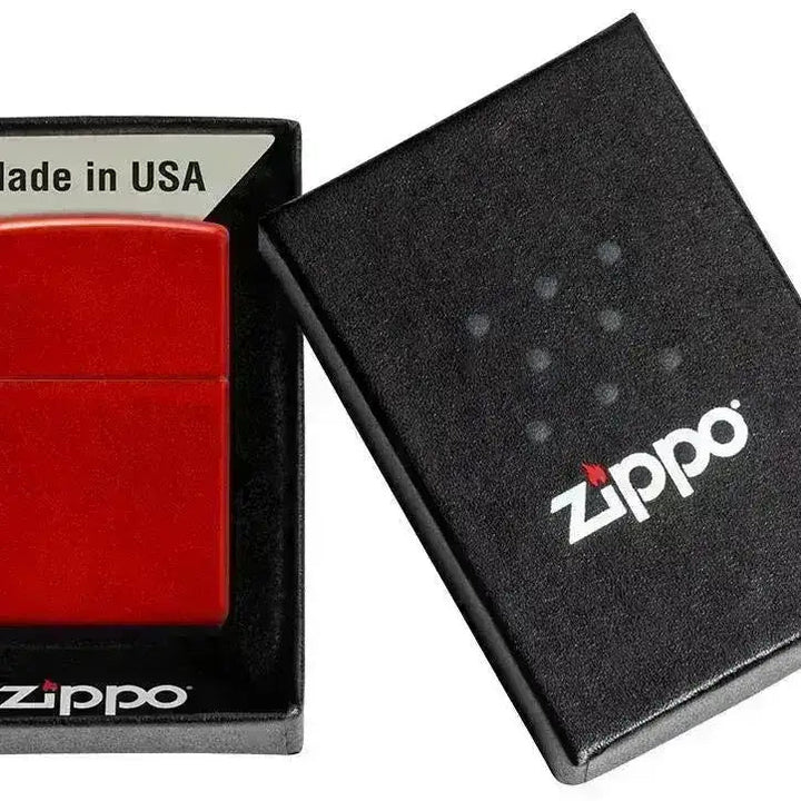 Zippo Lighter - Klassisk Metall Rød - Game-On.no