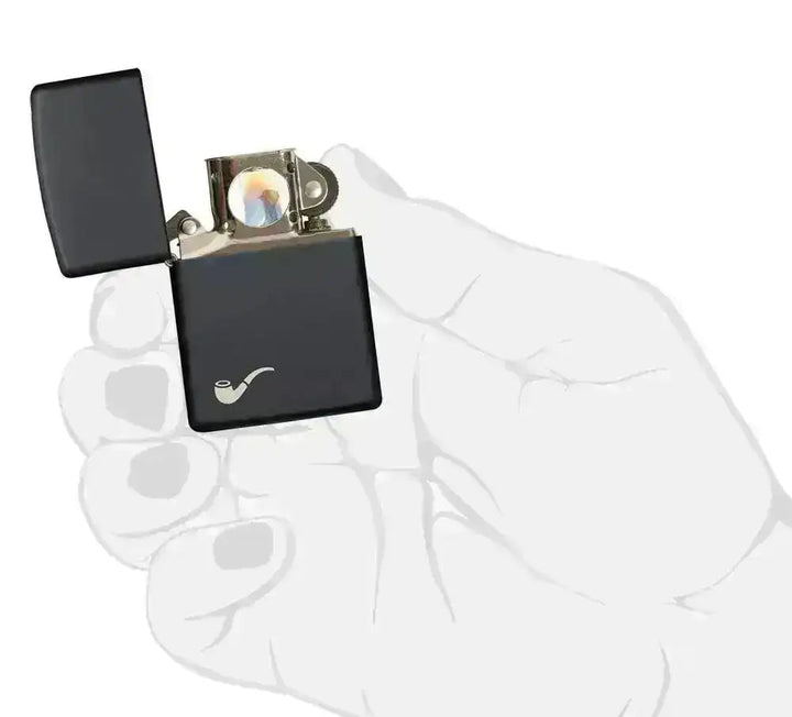 Zippo Lighter - Pipe Black Matte - Game-On.no