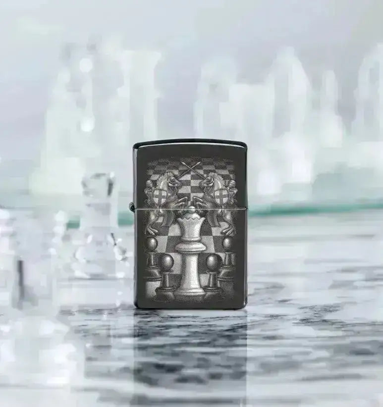 Zippo Lighter - Sjakk Design - Game-On.no