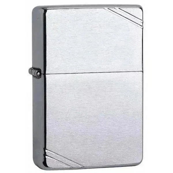 Zippo - Vintage 1937 Børstet Stål med Riller - Game-On.no