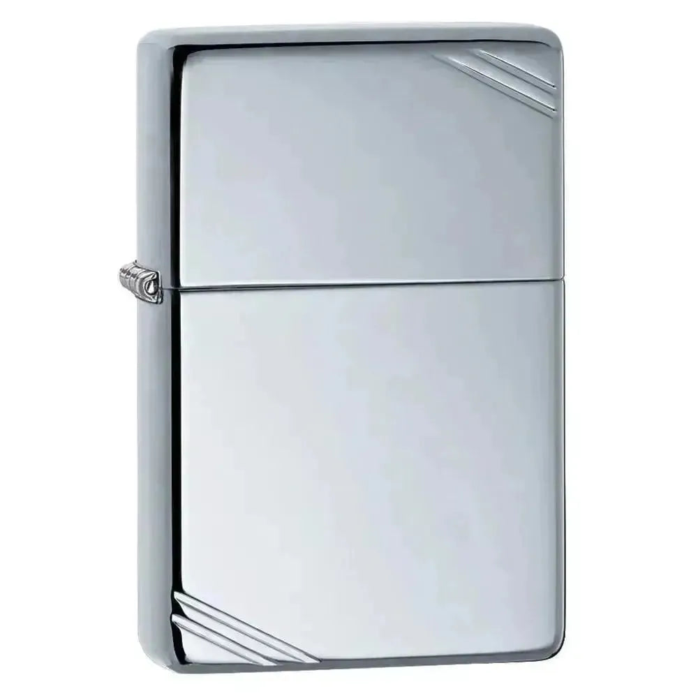 Zippo - Vintage Høypolert Krom med Skråstreker - Game-On.no